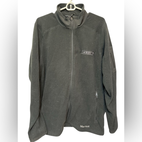 Marmot Polartec Fleece Jacket Black Long Sleeve Full Zip - Picture 1 of 9